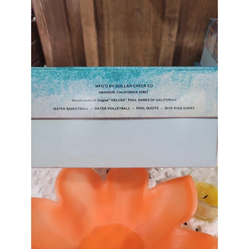 Vintage Lotus Lite Orange Floating Pool Candle-Glo California Colors Mid Century